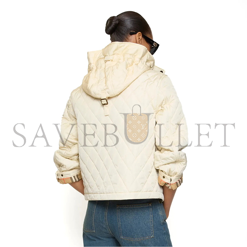 Bv*b*rry cropped nylon quilted jacket with hood 81103271